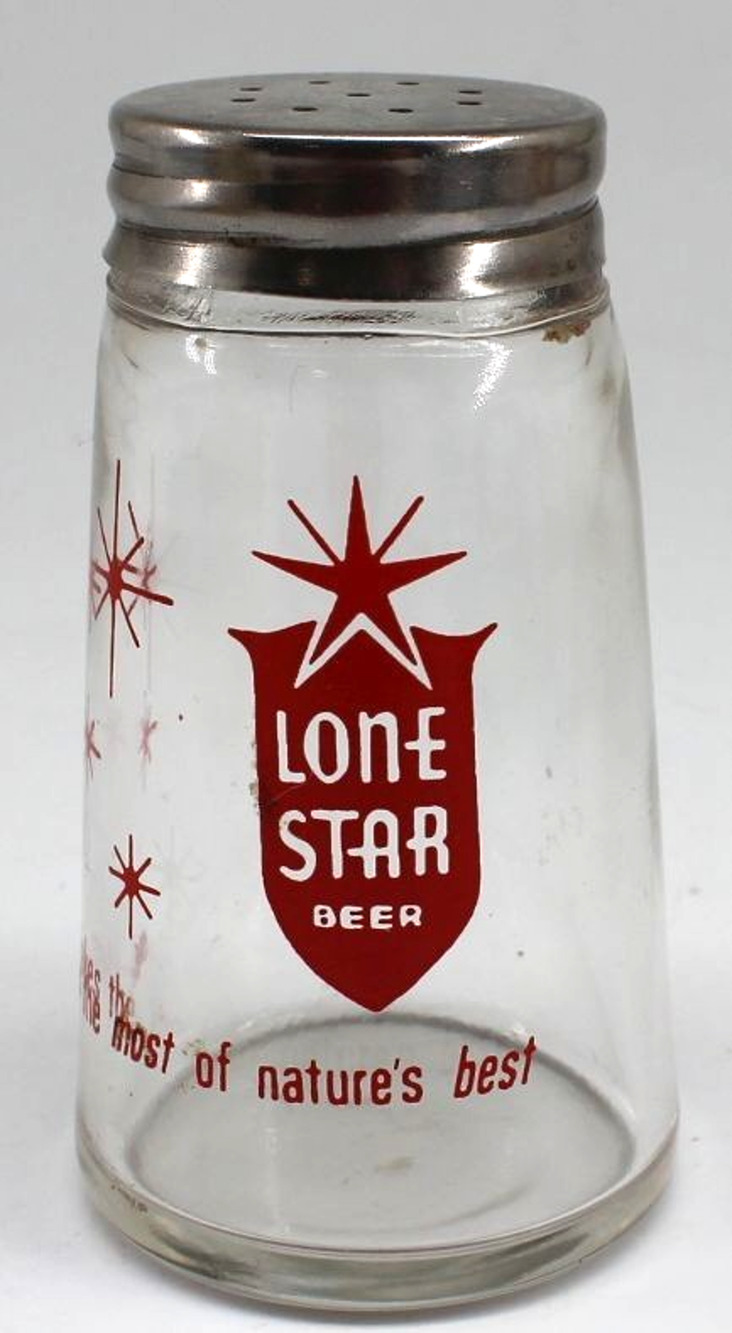 Mid Century Modern Lone Star Beer Salt Shaker • Makes the Most of Natures Best